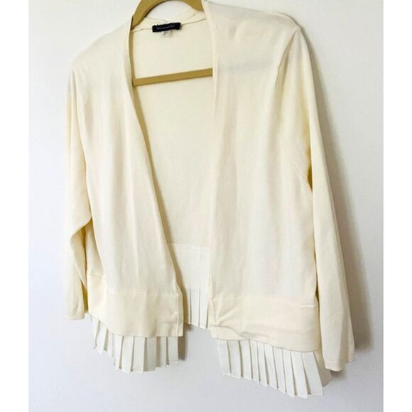 Tommy Hilfiger Ivory Lace Trim Cardigan Sweater Long Sleeve Open Front XL (Flaw) - Picture 3 of 6